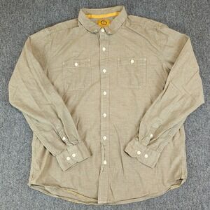 Stapleford Workwear Button Down Shirt Mens XL Brown Rainbow Neps Long Sleeve